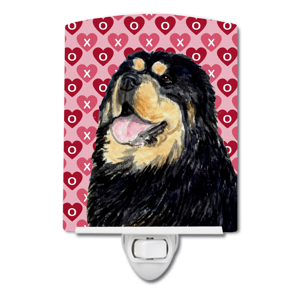 Tibetan Mastiff Hearts Love Valentines Day Ceramic Night Light