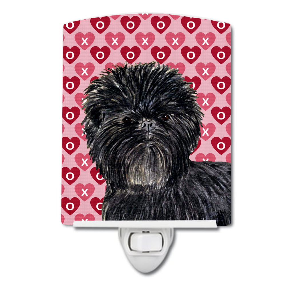 Affenpinscher Hearts Love & Valentines Day Portrait Ceramic Night Light