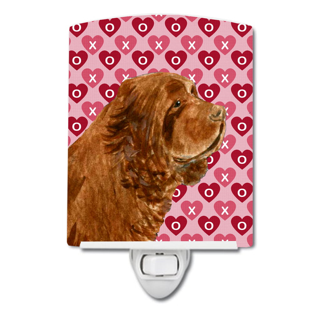 Sussex Spaniel Hearts Love Valentines Day Ceramic Night Light