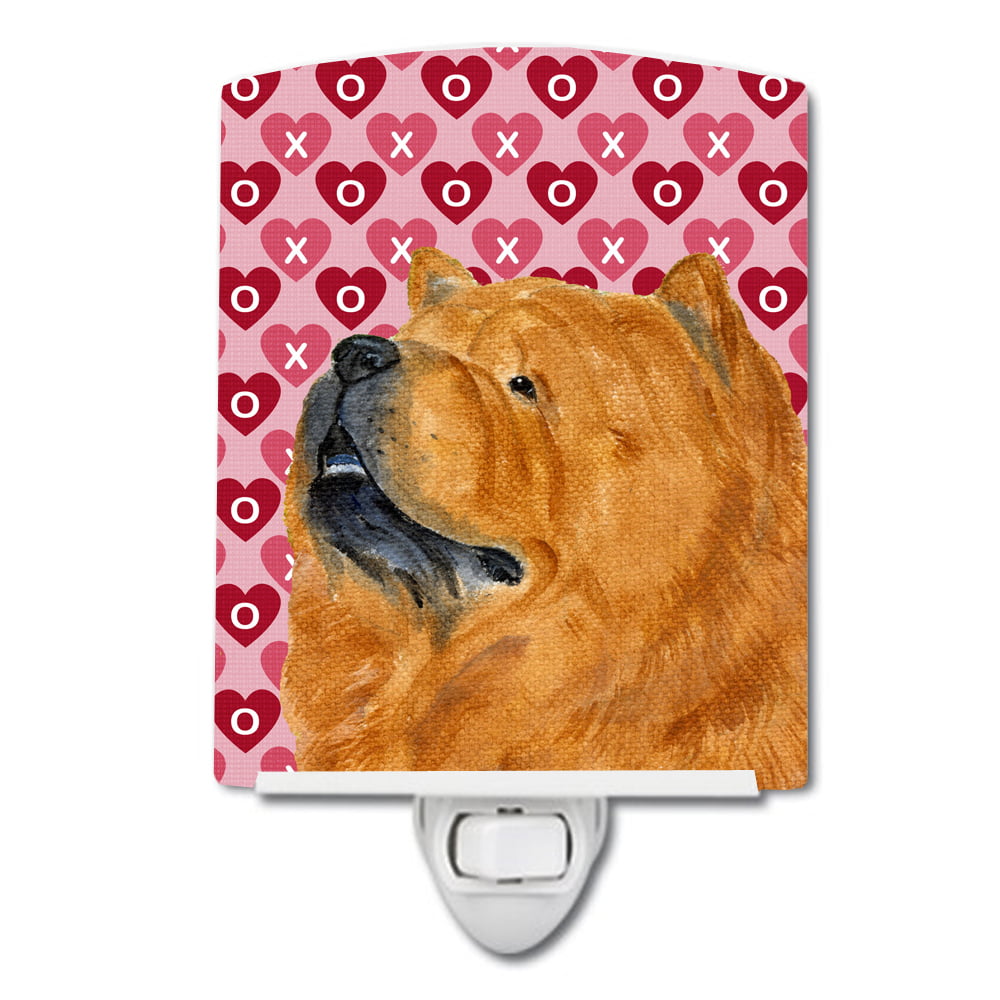 Chow Chow Hearts Love & Valentines Day Portrait Ceramic Night Light