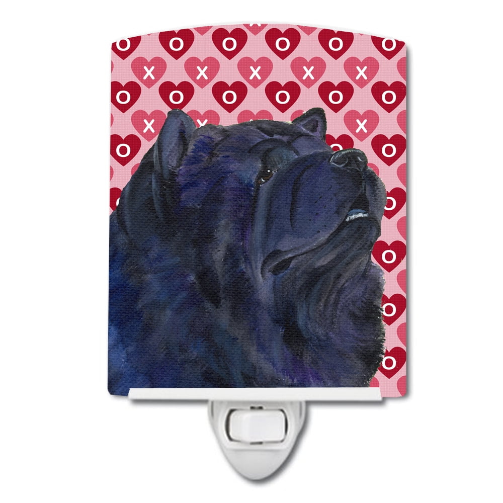 Chow Chow Hearts Love & Valentines Day Portrait Ceramic Night Light