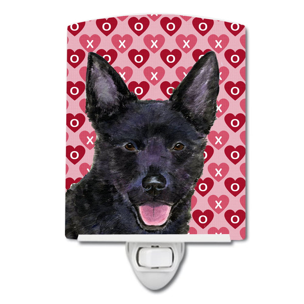 Australian Kelpie Hearts Love Valentines Day Ceramic Night Light