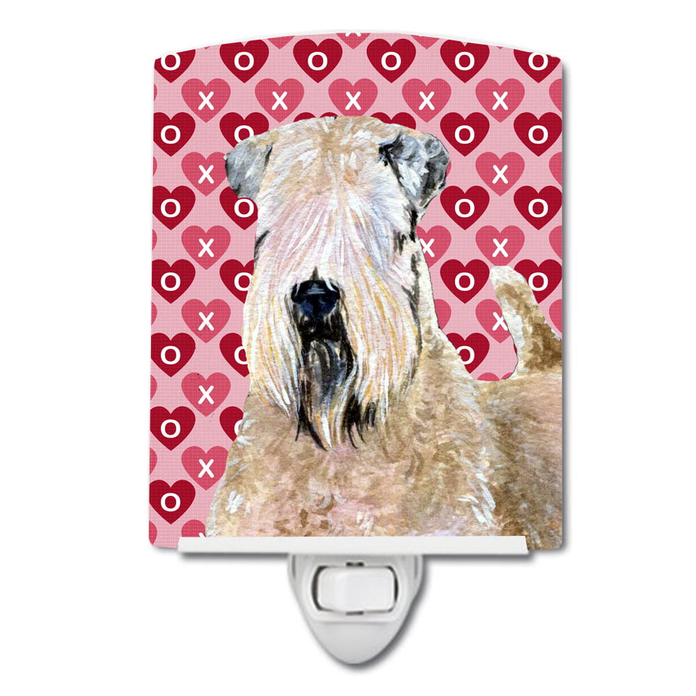 Wheaten Terrier Soft Coated Hearts Love Valentines Ceramic Night Light