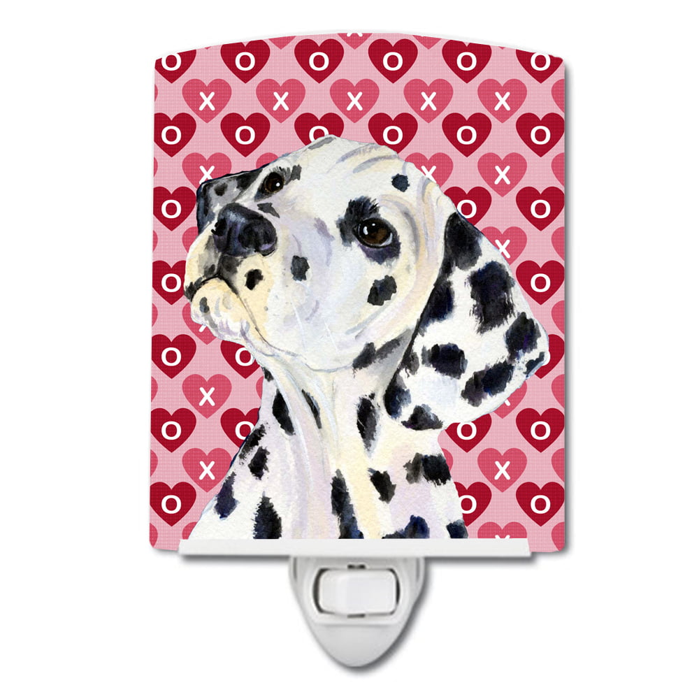Dalmatian Hearts Love & Valentines Day Portrait Ceramic Night Light