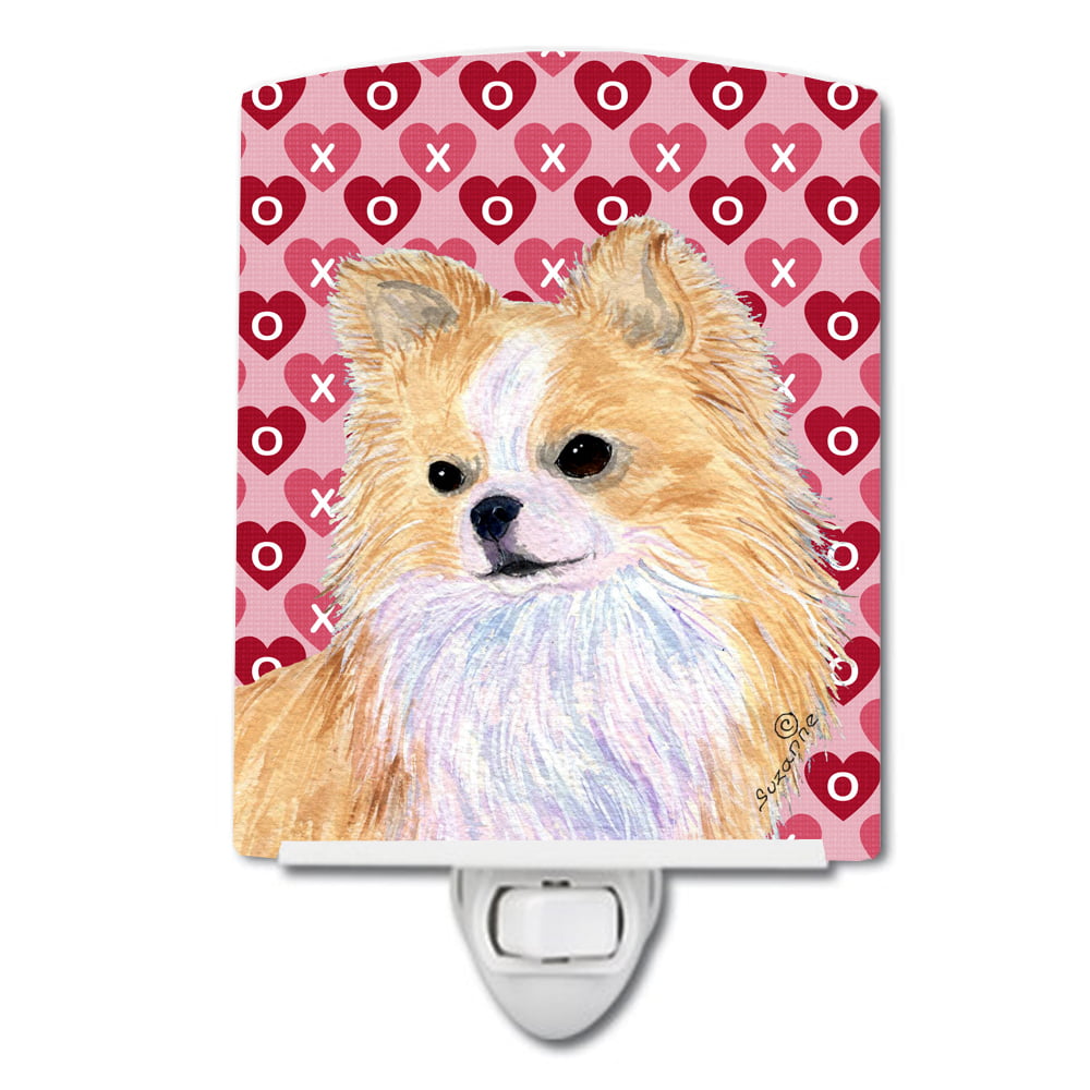 Chihuahua Hearts Love & Valentines Day Portrait Ceramic Night Light