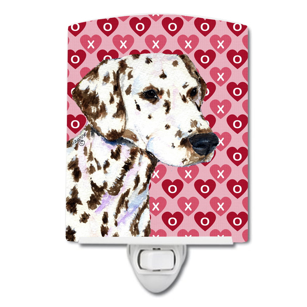 Dalmatian Hearts Love & Valentines Day Portrait Ceramic Night Light