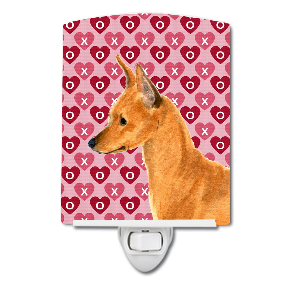 Min Pin Hearts Love & Valentines Day Portrait Ceramic Night Light
