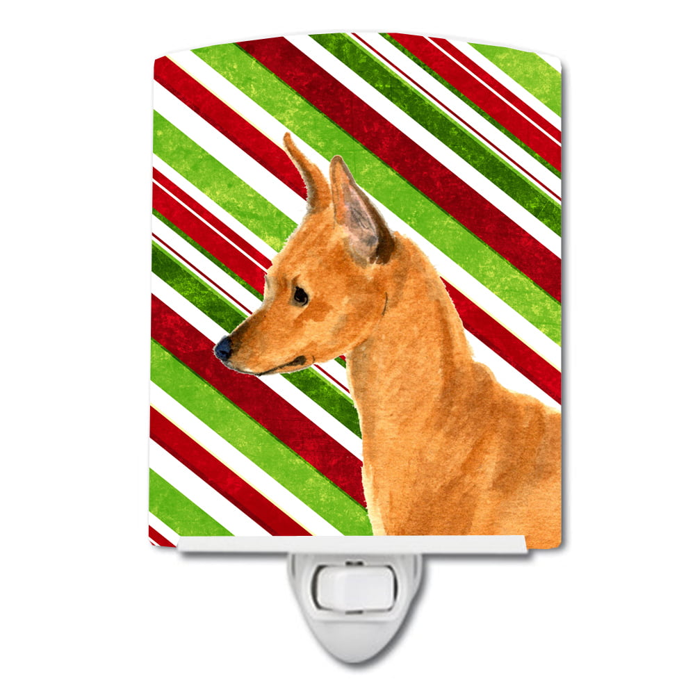 Min Pin Candy Cane Holiday Christmas Ceramic Night Light