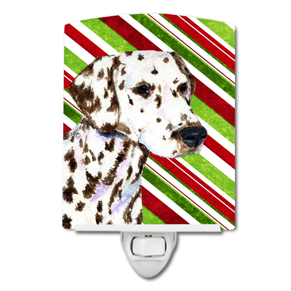 Dalmatian Candy Cane Holiday Christmas Ceramic Night Light