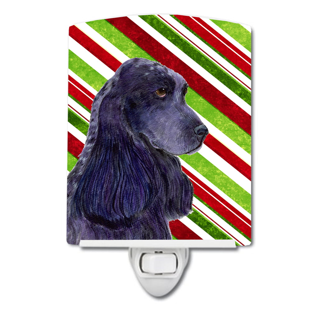 Cocker Spaniel Candy Cane Holiday Christmas Ceramic Night Light