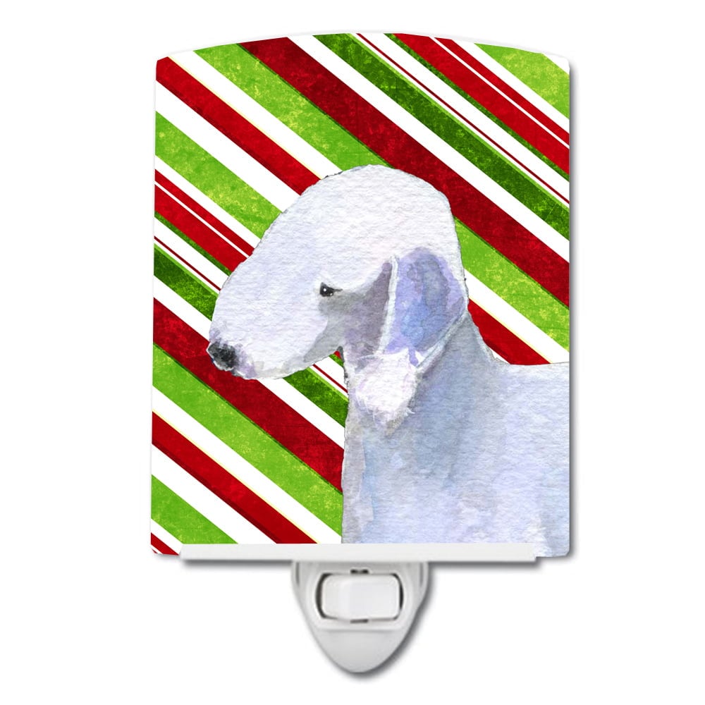Bedlington Terrier Candy Cane Holiday Christmas Ceramic Night Light