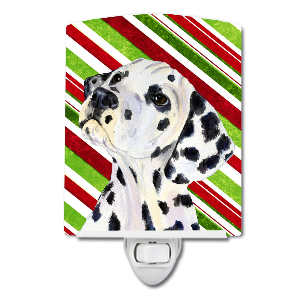 Dalmatian Candy Cane Holiday Christmas Ceramic Night Light