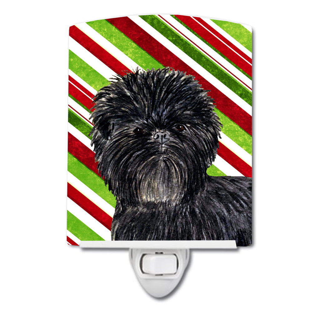 Affenpinscher Candy Cane Holiday Christmas Ceramic Night Light