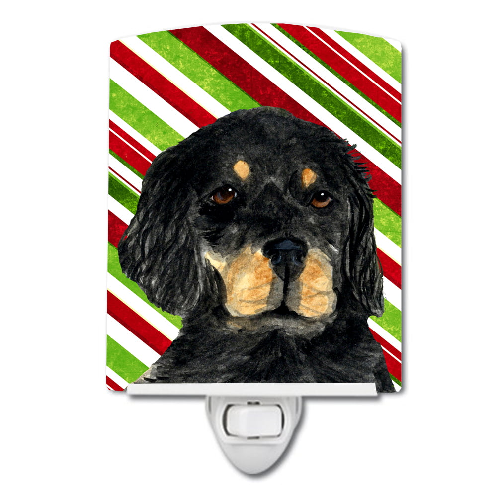 Gordon Setter Candy Cane Holiday Christmas Ceramic Night Light