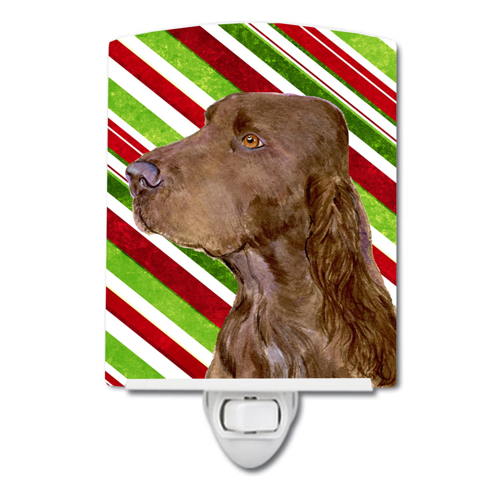 Field Spaniel Candy Cane Holiday Christmas Ceramic Night Light