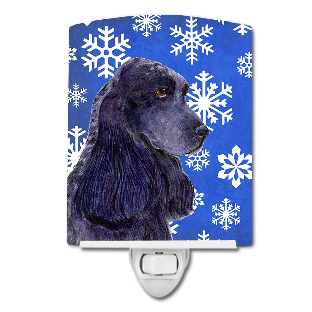 Cocker Spaniel Winter Snowflakes Holiday Ceramic Night Light