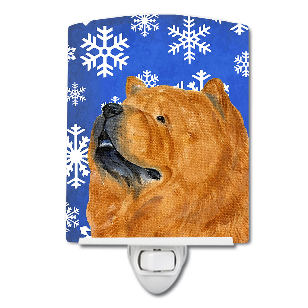 Chow Chow Winter Snowflakes Holiday Ceramic Night Light
