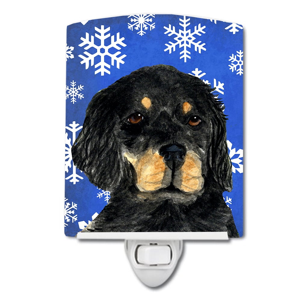 Gordon Setter Winter Snowflakes Holiday Ceramic Night Light