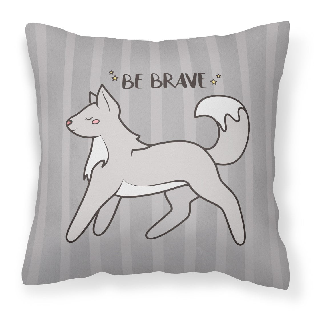 Nursery Be Brave Wolf Fabric Decorative Pillow