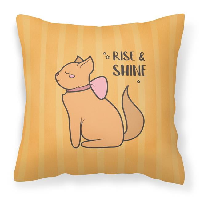 Picture of Carolines Treasures BB7473PW1414 Nursery Rise & Shine Cat Fabric Decorative Pillow