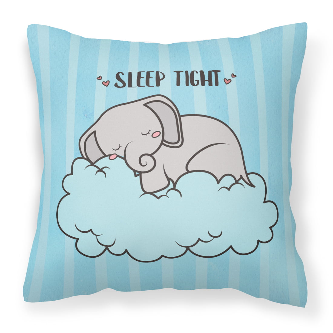 Nursery Sleep Tight Elephant Fabric Decorative Pillow