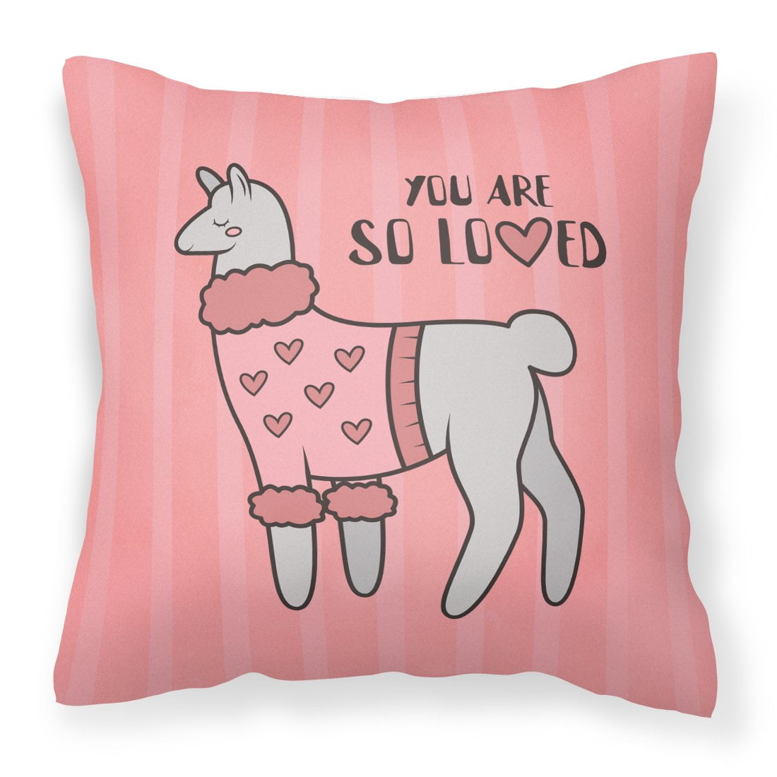 Nursery You are So Loved Llama Fabric Decorative Pillow