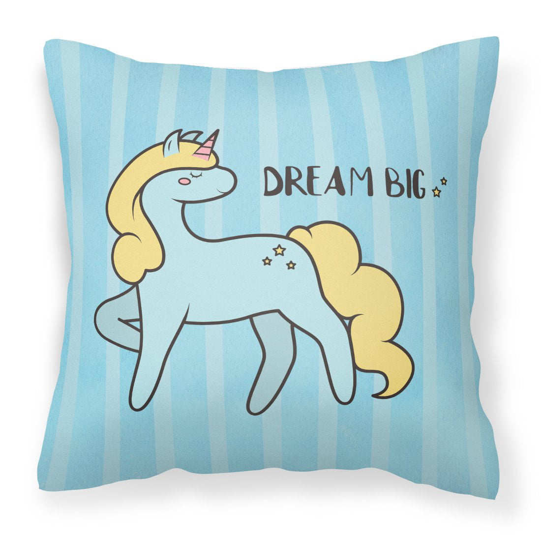 Nursery Dream Big Unicorn Fabric Decorative Pillow
