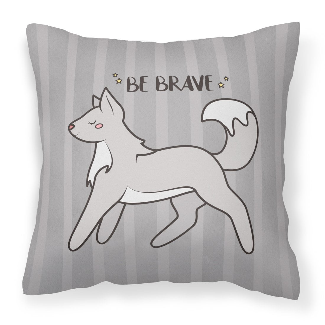 Nursery Be Brave Wolf Fabric Decorative Pillow