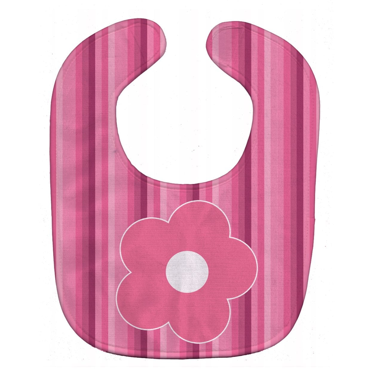 Pink Flower on Stripes Baby Bib