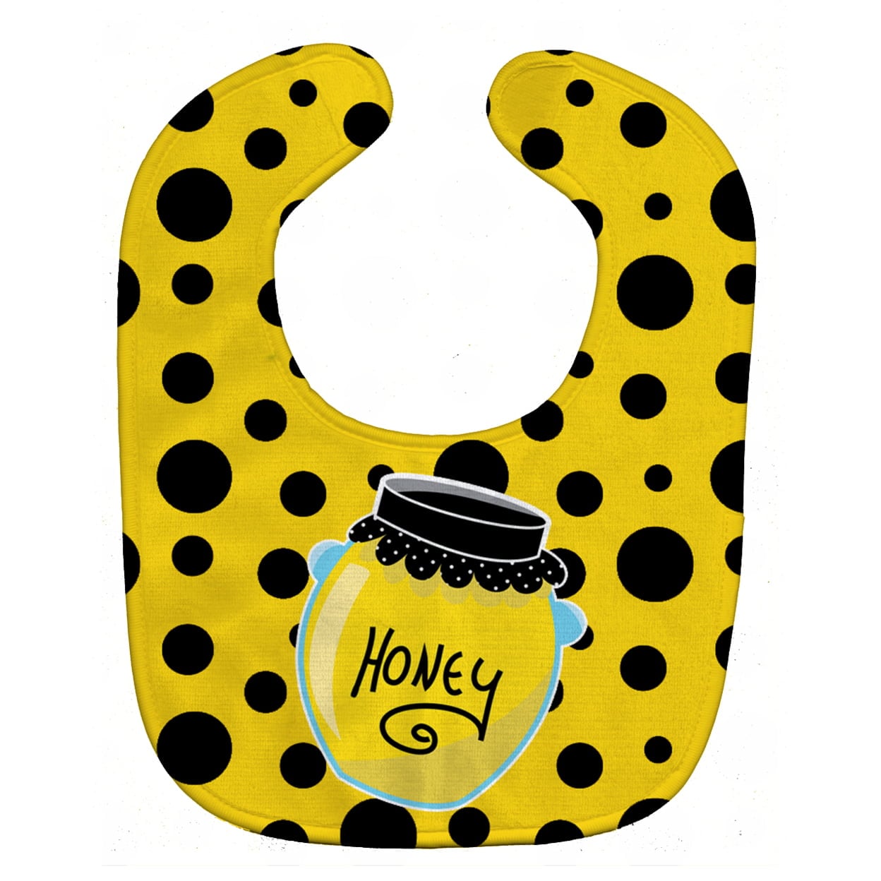 Bee Honey Jar on Polkadots Baby Bib
