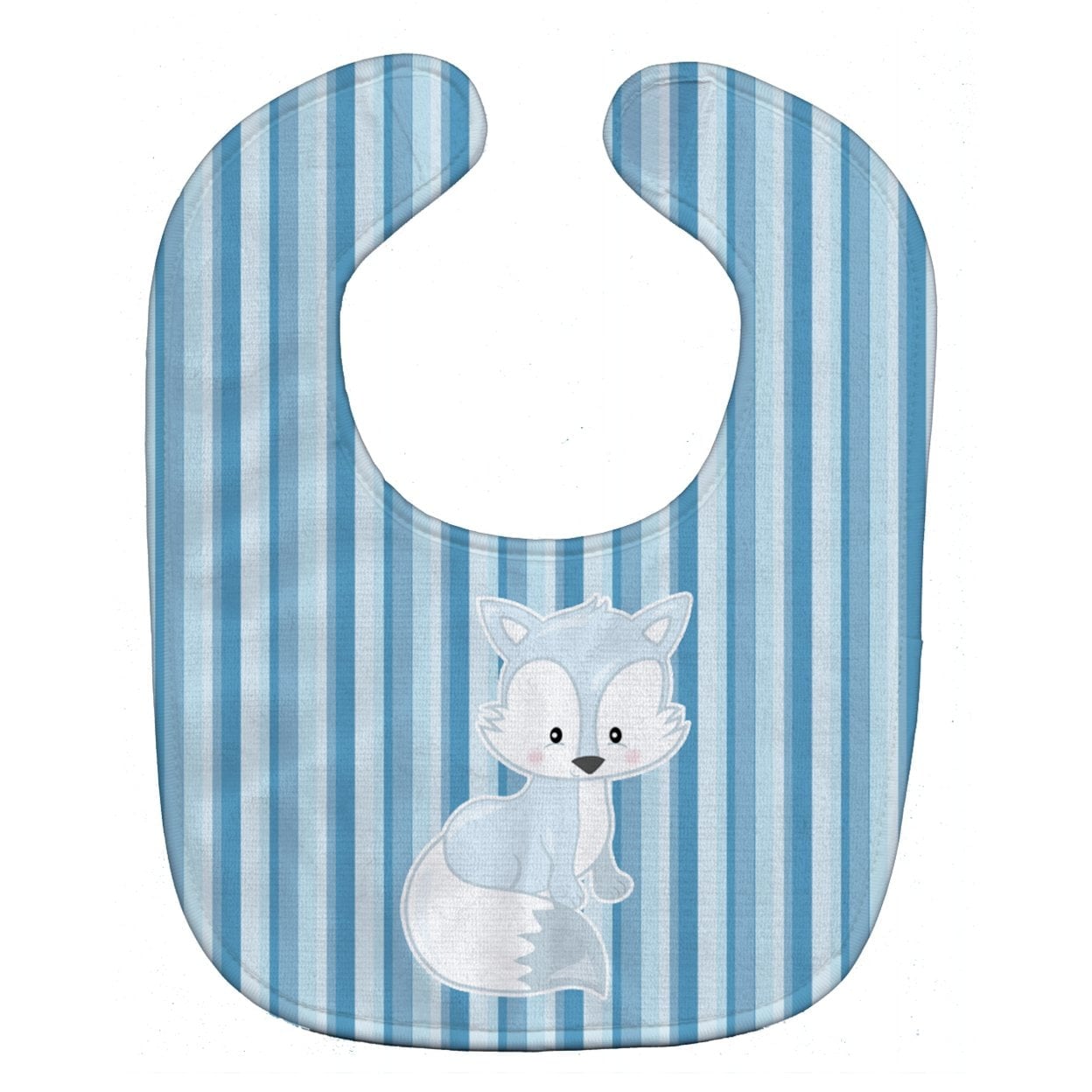 BB8599BIB Fox on Blue Stripes Baby Bib