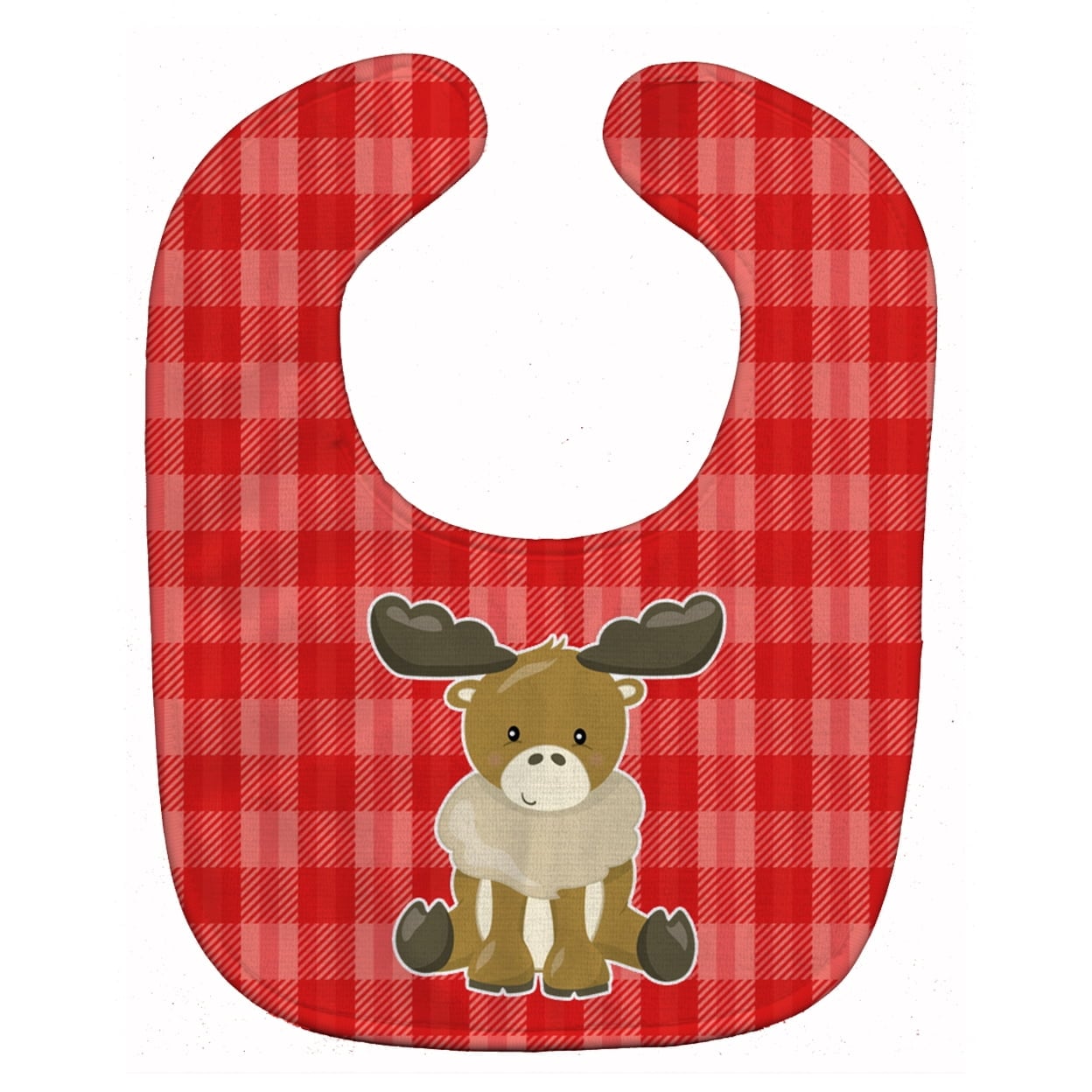 BB8600BIB Moose on Red Plaid Baby Bib