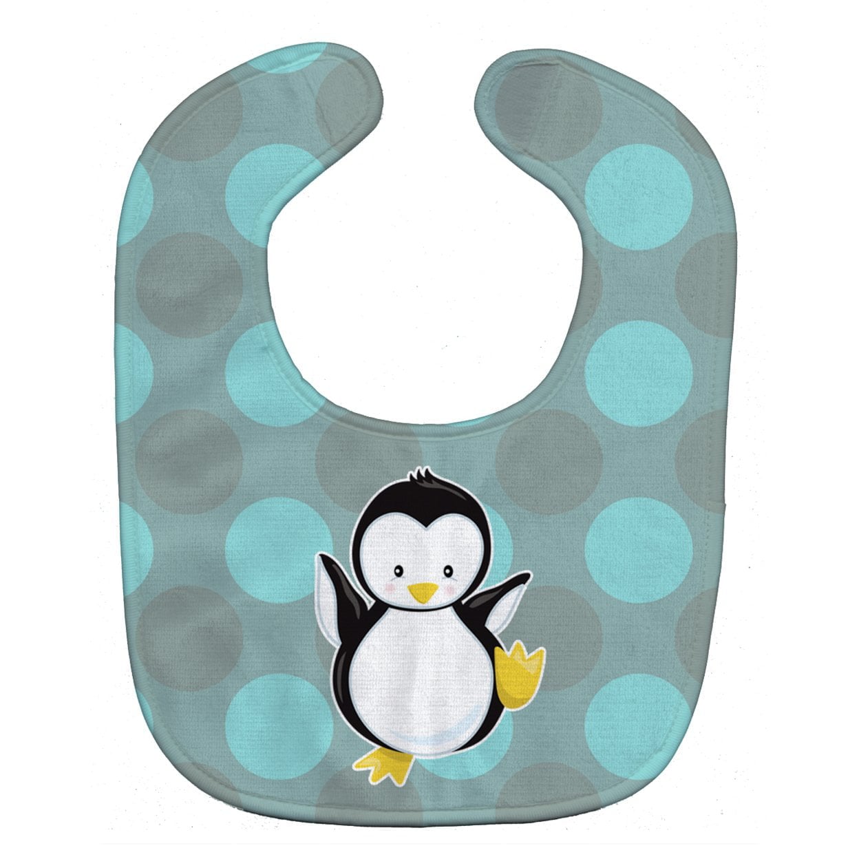 Penguin on Polkadot Baby Bib