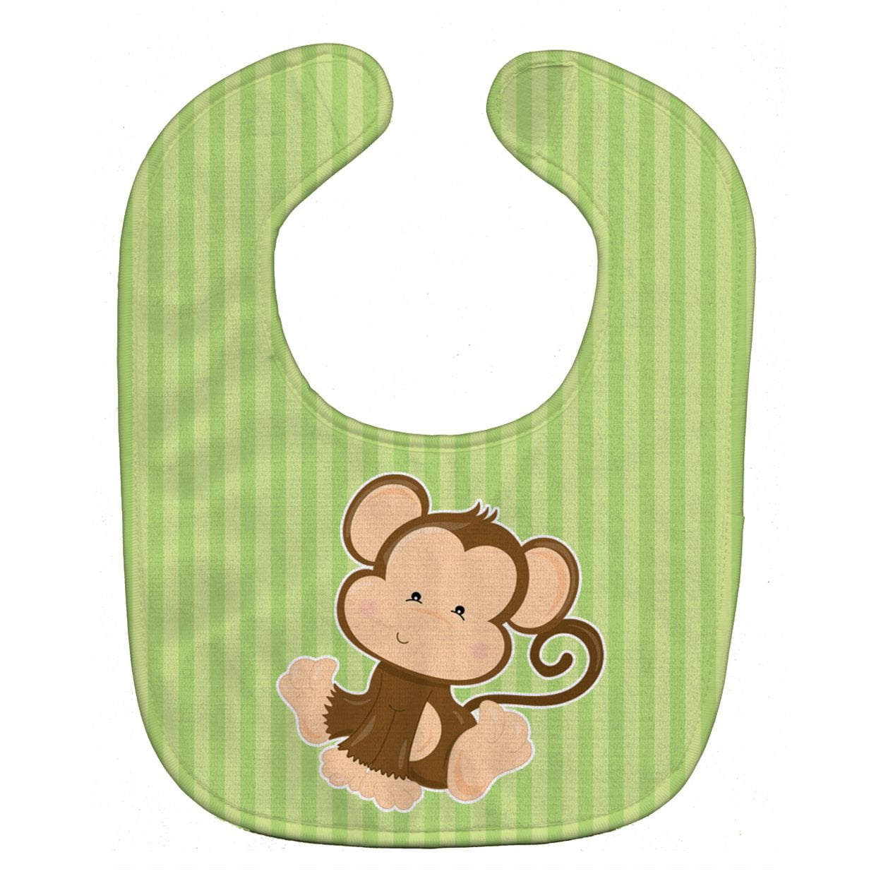 BB8608BIB Monkey on Stripes Baby Bib