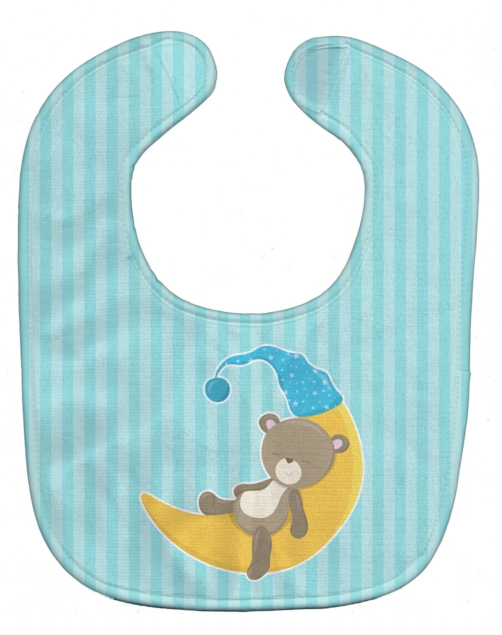 Baby Boy Bear on Moon Baby Bib