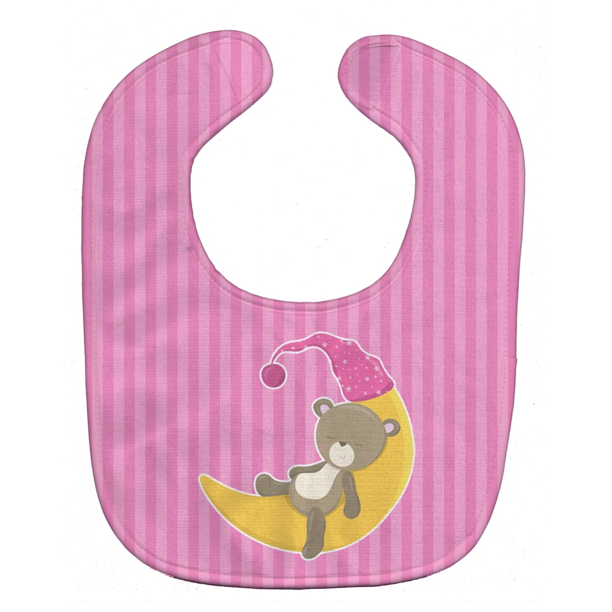 Baby Girl Bear on Moon Baby Bib