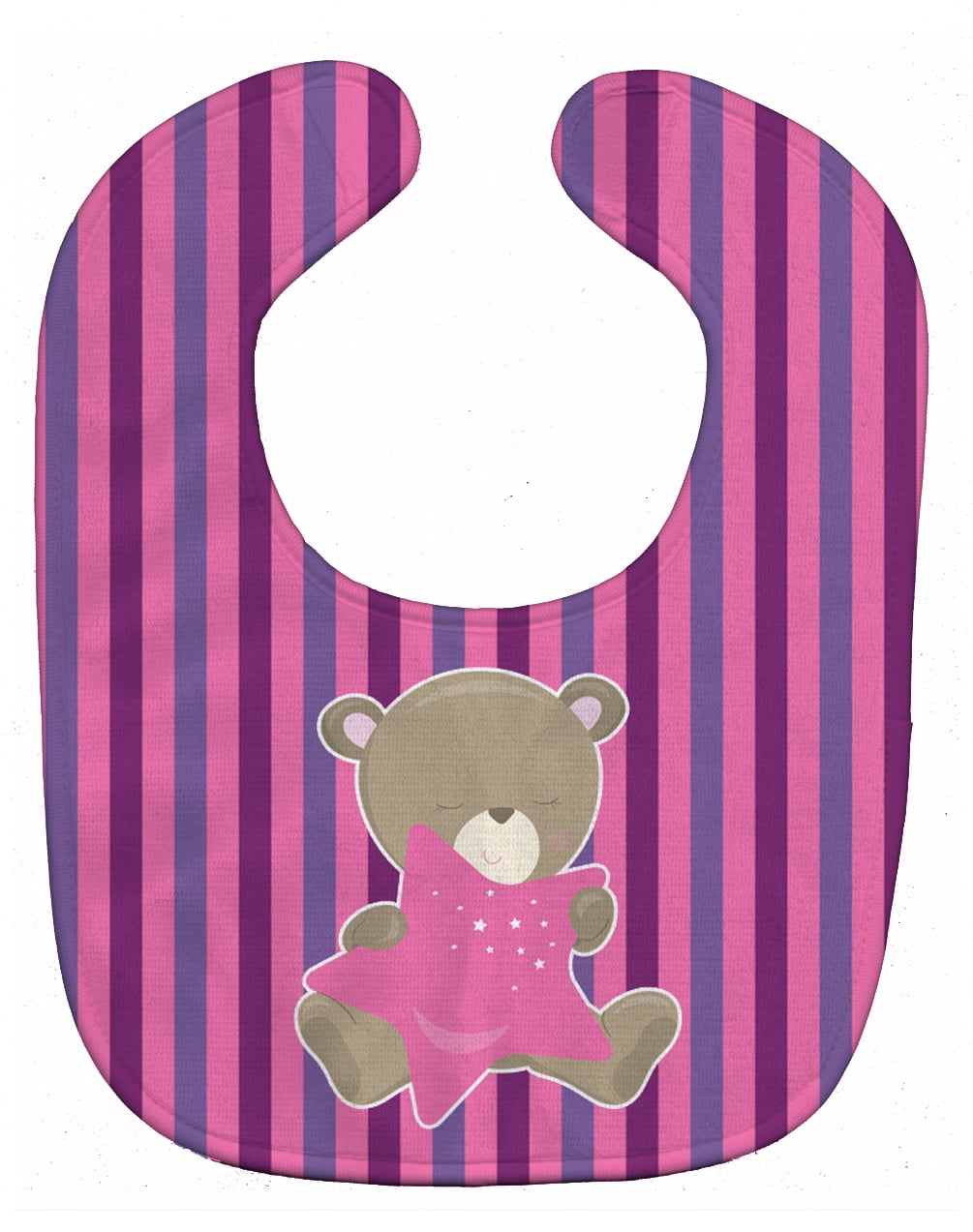 Baby Girl Bear With Star Baby Bib