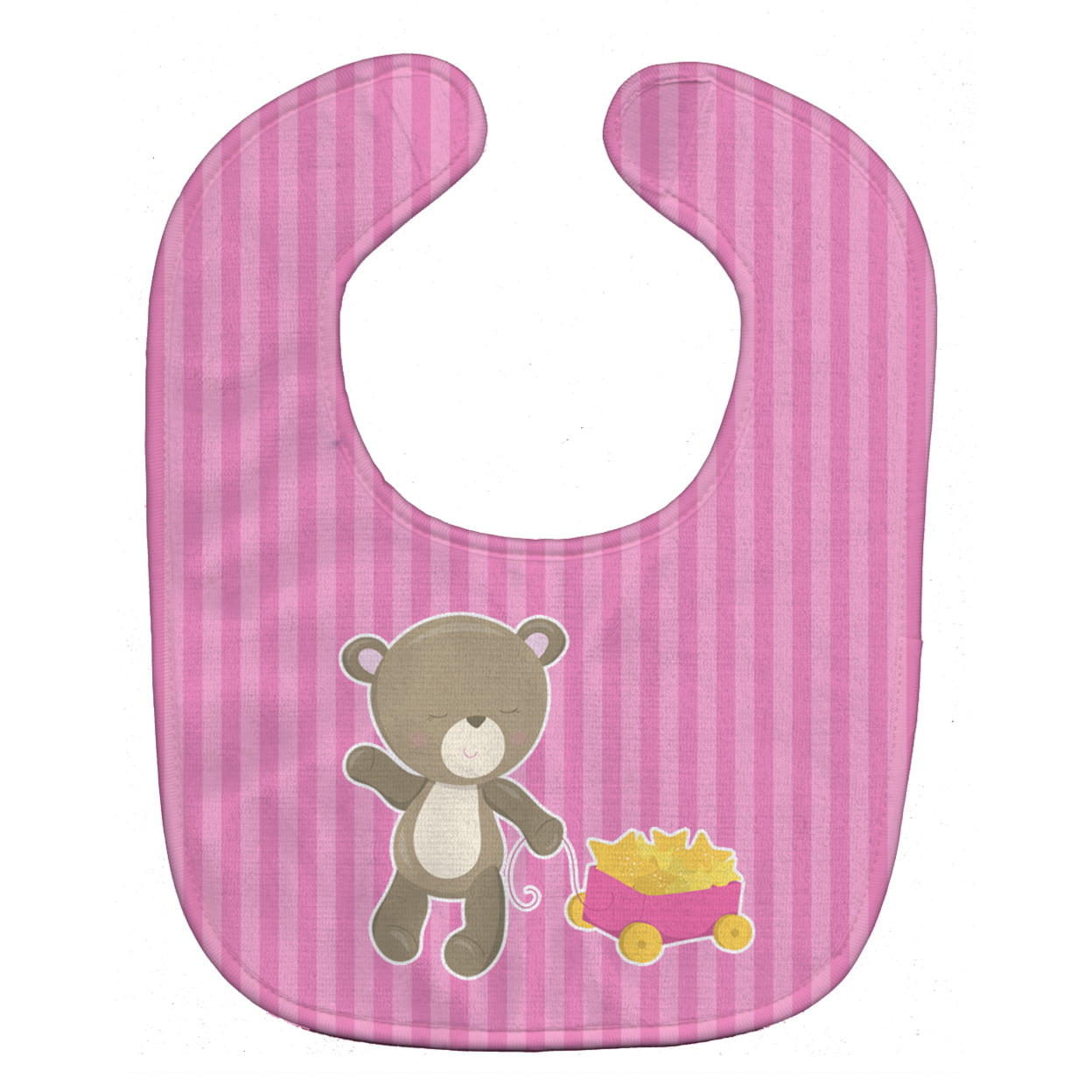 Baby Girl Bear Wagon Baby Bib