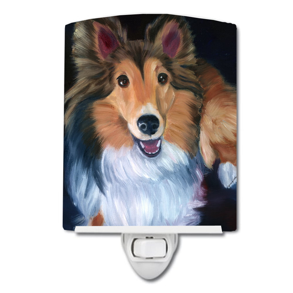 7394CNL Sheltie Stand Off Ceramic Night Light
