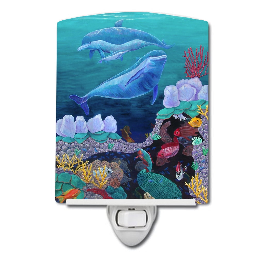 Dolphin Familty Swimming Ceramic Night Light