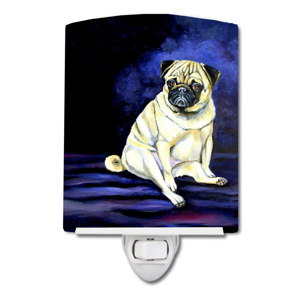 Picture of Carolines Treasures 7026CNL Fawn Pug Penny for your thoughts Ceramic Night Light