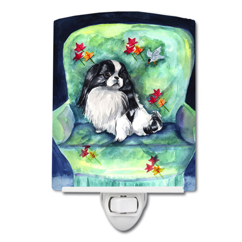 Picture of Carolines Treasures 7034CNL Japanese Chin in Mommas Chair Ceramic Night Light