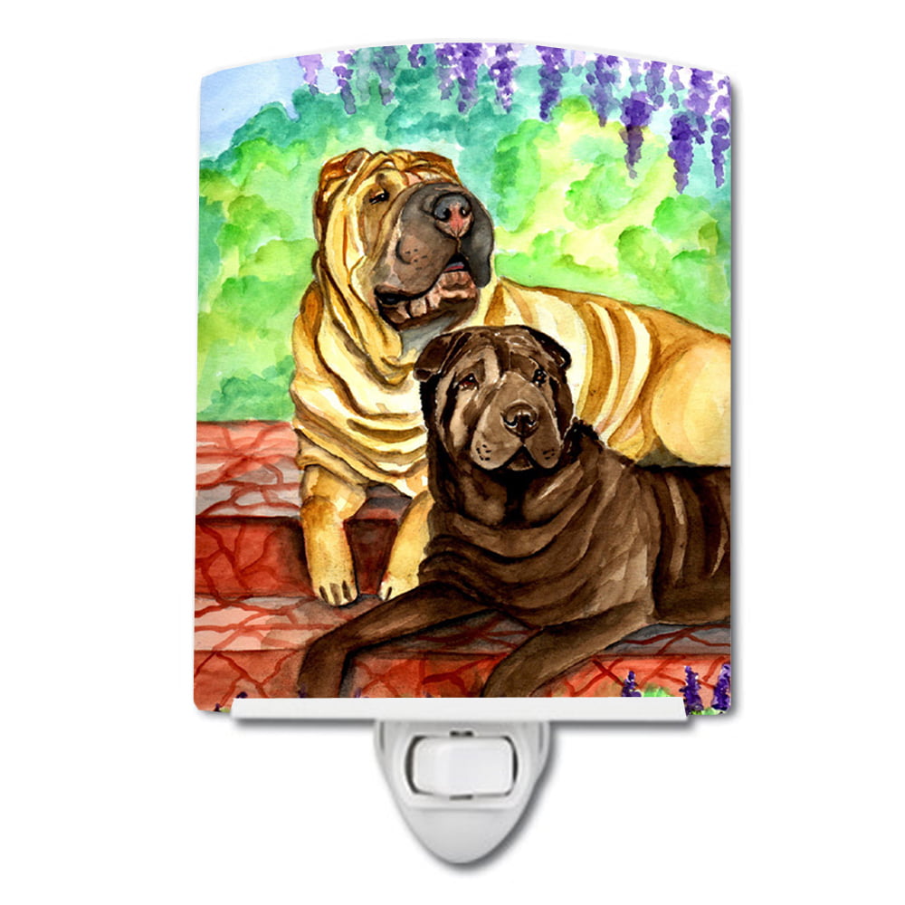 Shar Pei Fawn & Chocolate Ceramic Night Light
