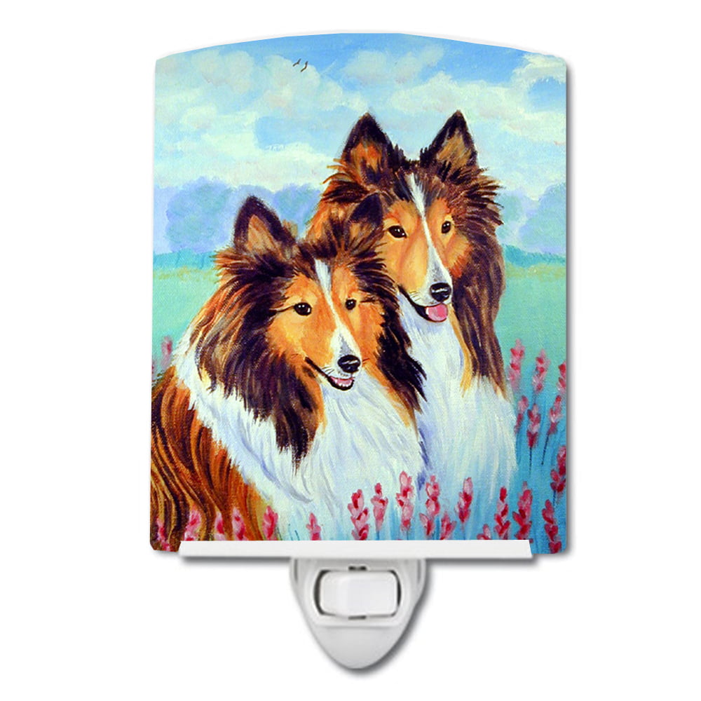 7086CNL Sable Shelties Double Trouble Ceramic Night Light