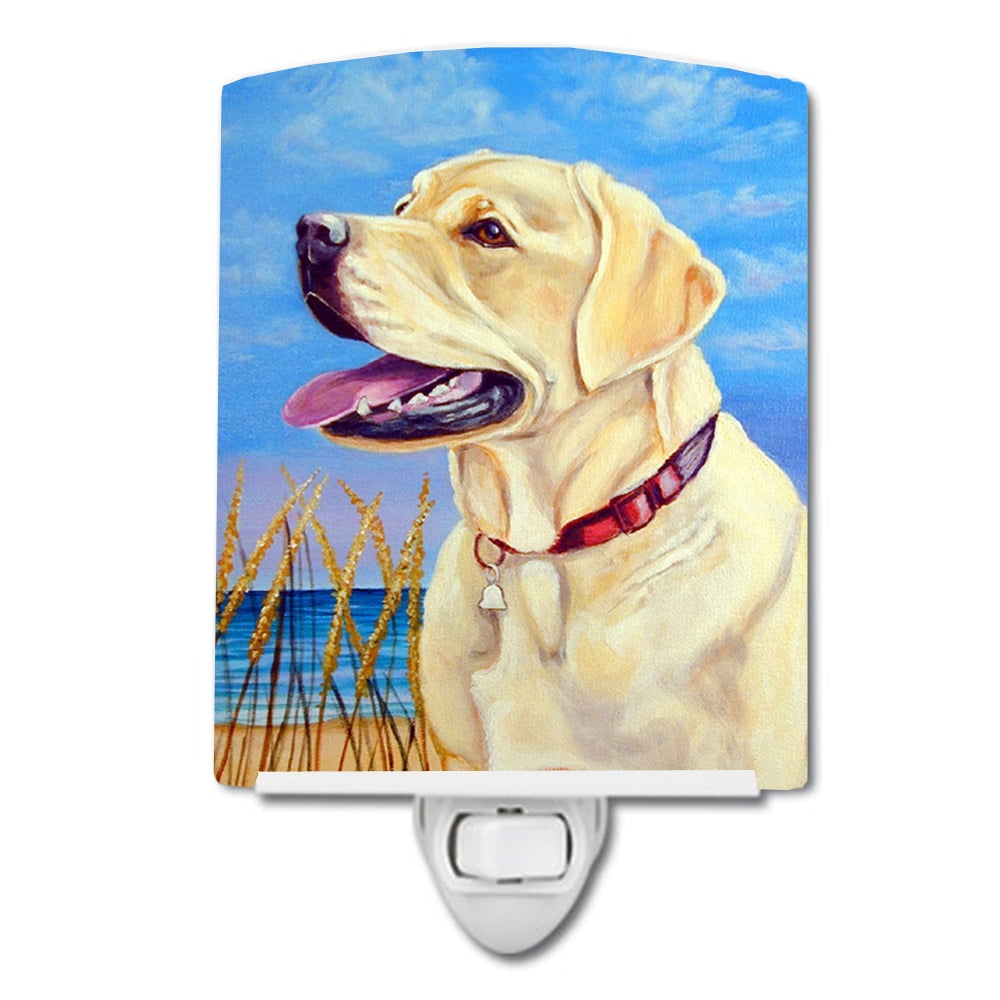 Yellow Labrador at the Beach Ceramic Night Light