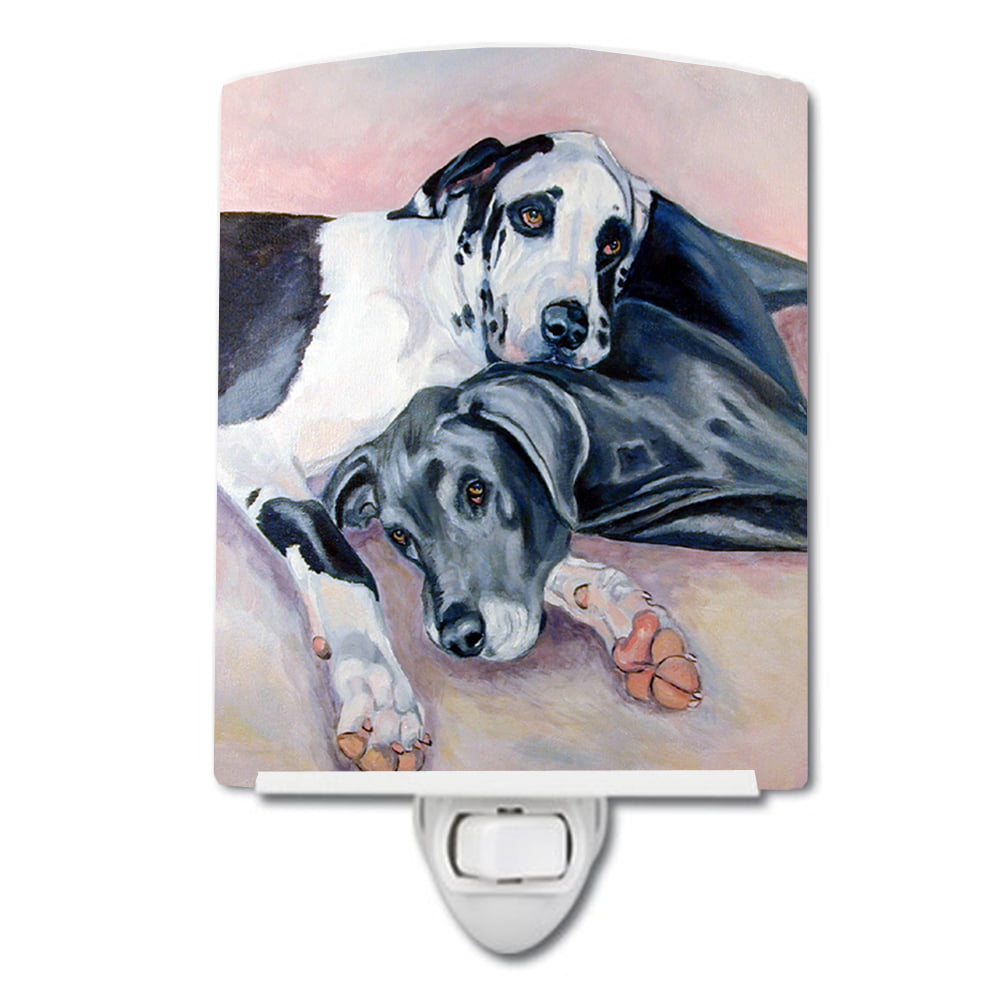 7164CNL Black & Harlequin Great Dane Ceramic Night Light