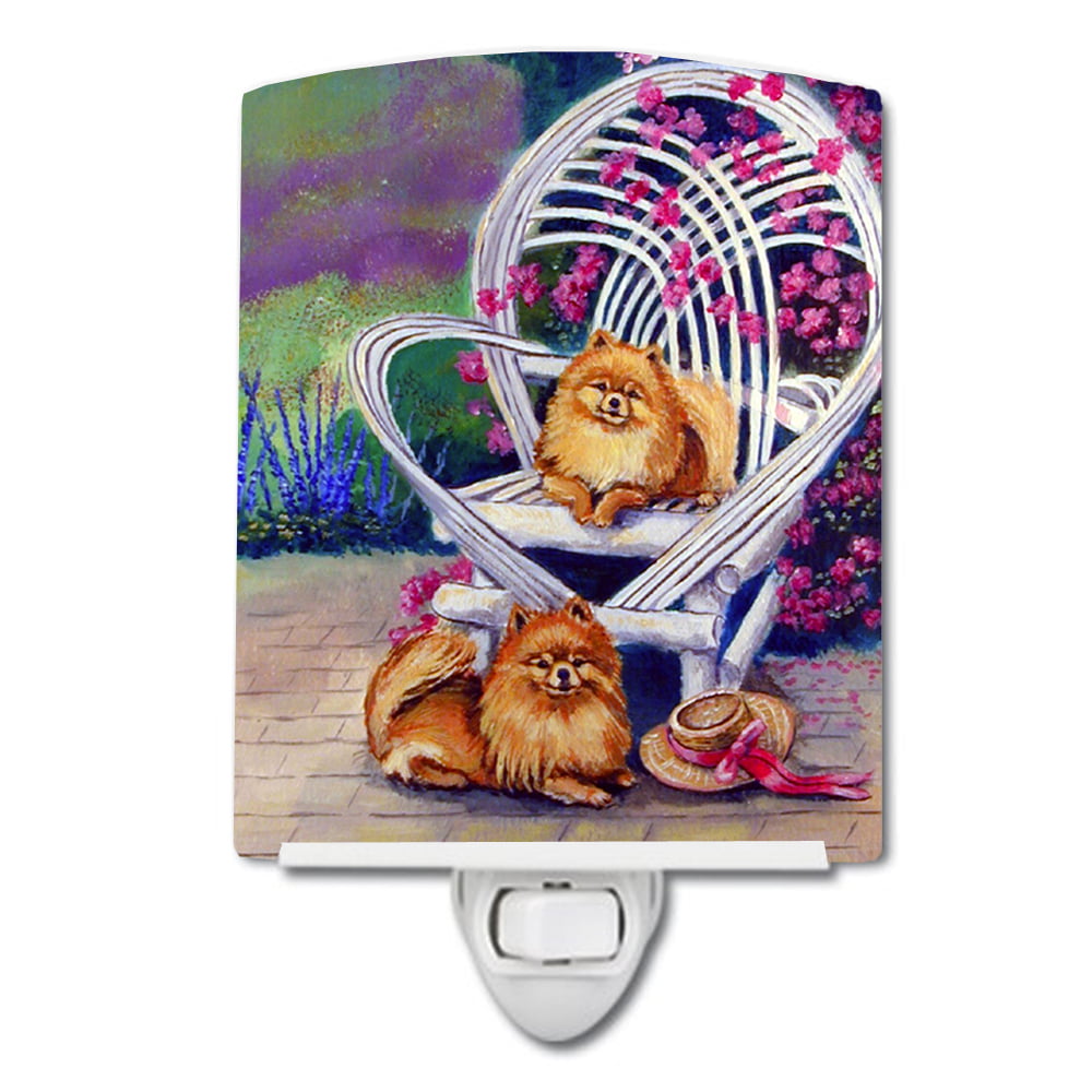 Red Pomeranians Ceramic Night Light