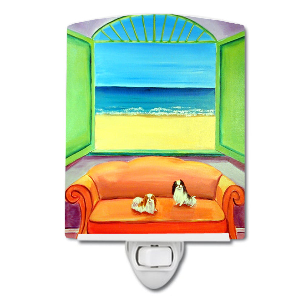 Japanese Chin Couch Sitting Ceramic Night Light