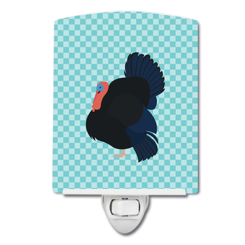 Norfolk Black Turkey Blue Check Ceramic Night Light