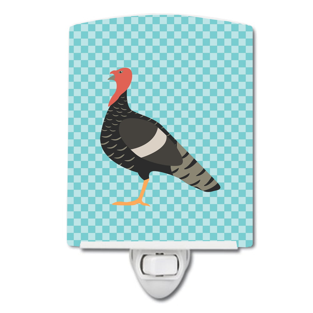 Marragansett Turkey Blue Check Ceramic Night Light